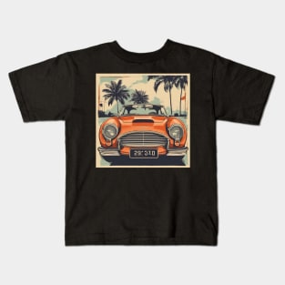 retro sport car vintage old money Kids T-Shirt